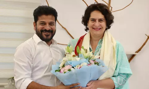 CM Revanth Reddy meets Priyanka Gandhi in New Delhi