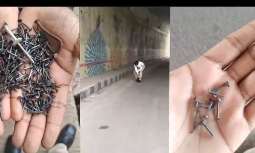 Bengaluru: Kuvempu Circle underpass swamped with metal nails