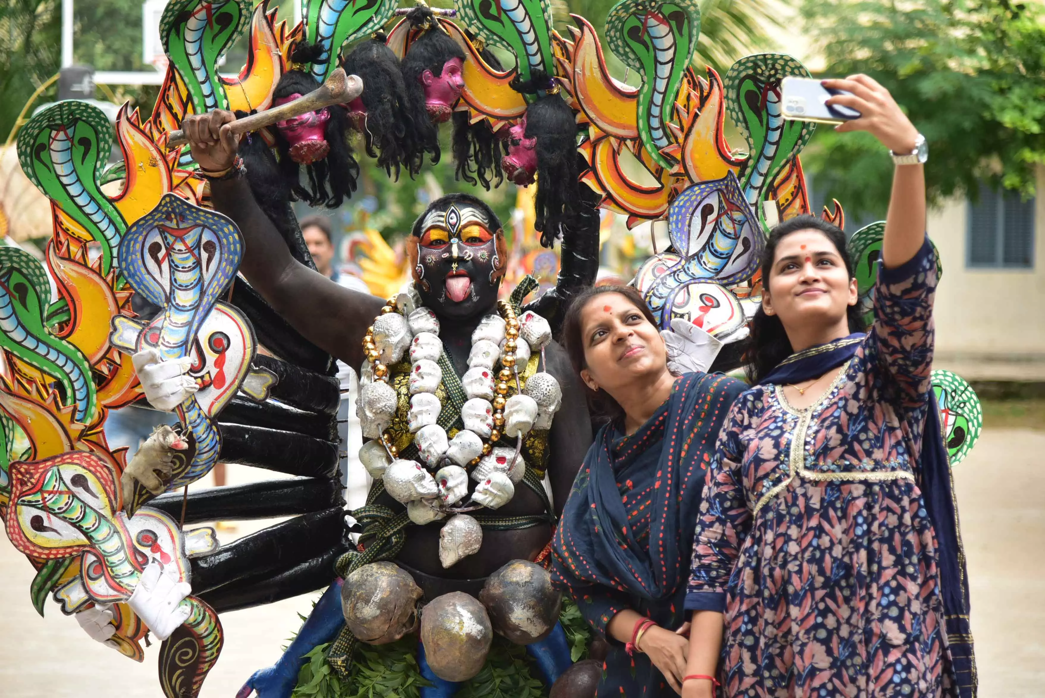 Second day of Hyderabad Bonalu draws heavy rush of devotees