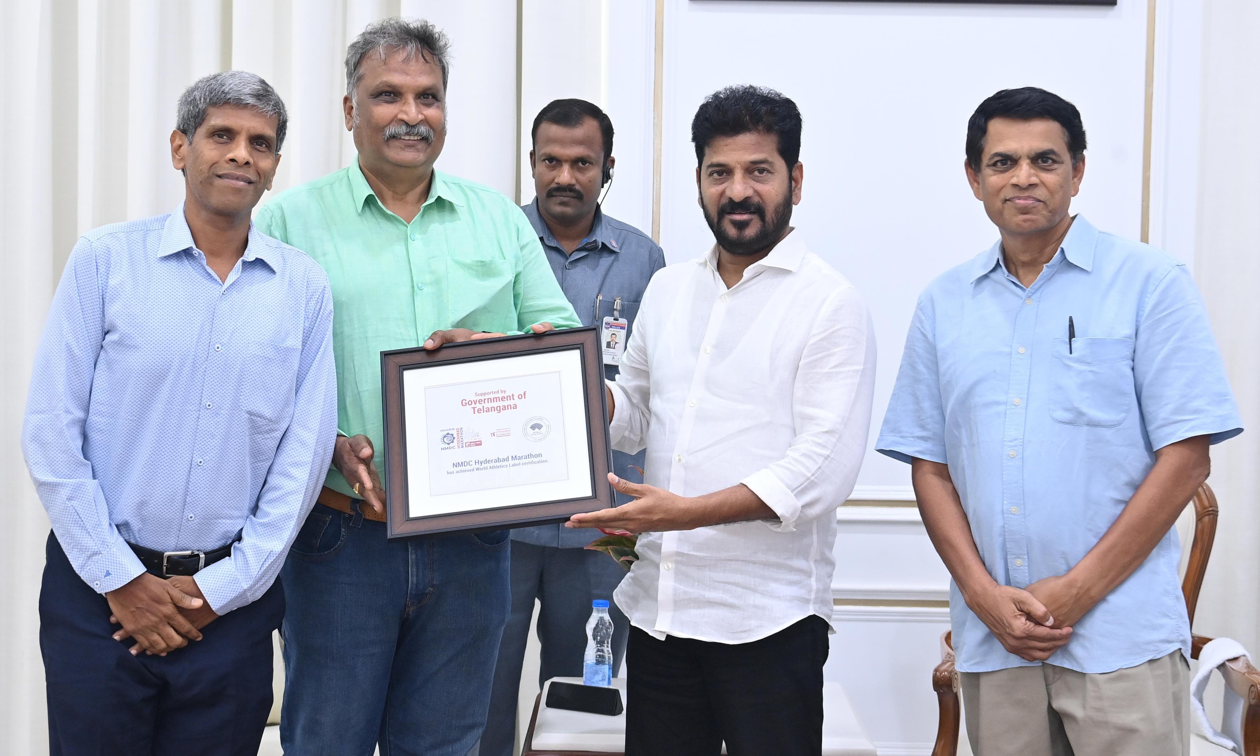 CM Revanth Congratulates Hyderabad Runners Society For World Athletics Recognition CM Revanth Congratulates Hyderabad Runners Society For World Athletics Recognition