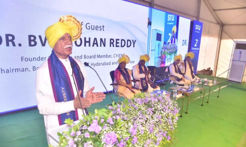 Telangana: CYIENT Founder Shares Success Mantras at SR University Convocation
