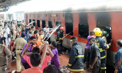 Fire in Empty AC Coaches of Korba Express at Visakhapatnam Station