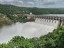 Srisailam Reservoir Nears Capacity Amid Heavy Inflow Srisailam Reservoir Nears Capacity Amid Heavy Inflow