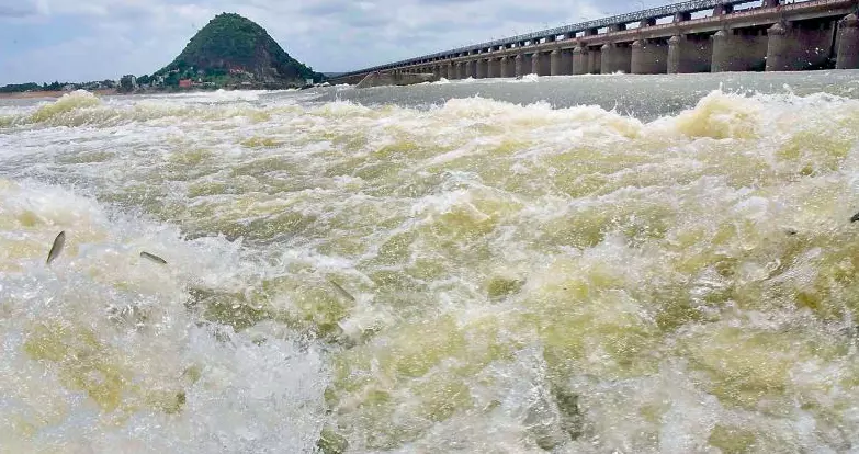 Flood Alert Issued to Prakasam Barrage Flood Alert Issued to Prakasam Barrage
