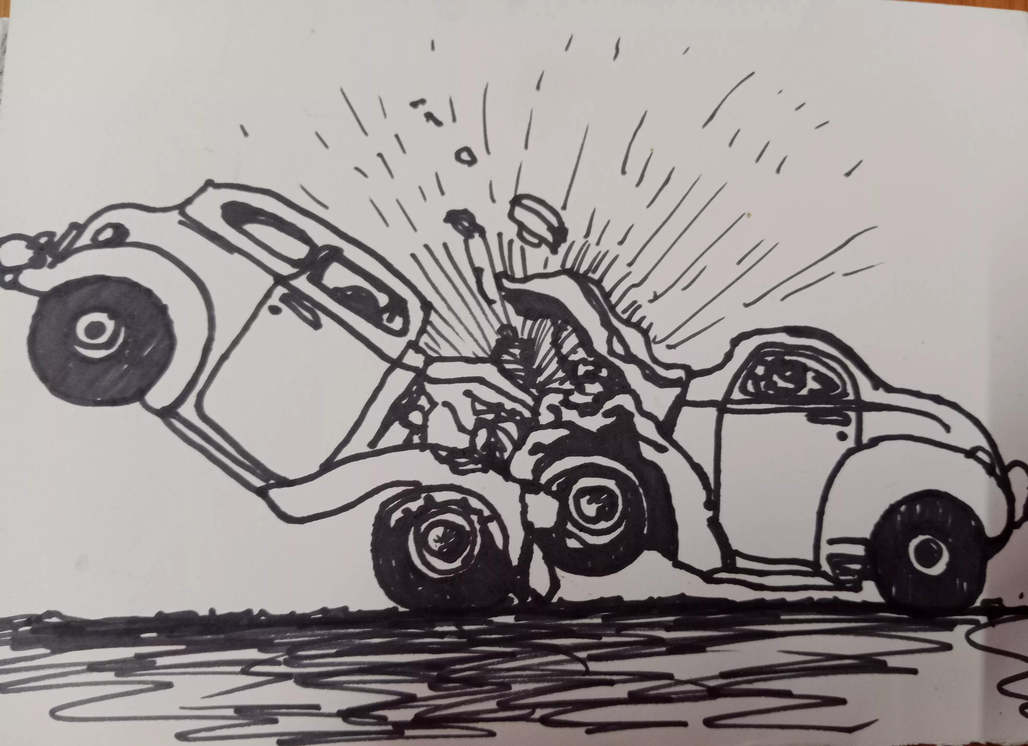 Hyderabad: Jeep Crashes Into Two Bikes and Auto; One Injured Hyderabad: Jeep Crashes Into Two Bikes and Auto; One Injured
