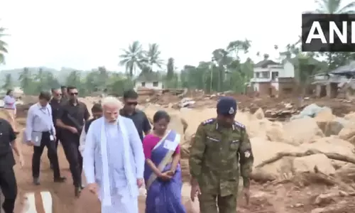 PM Modi visits landslide-affected area in Wayanad, briefed about evacuation efforts