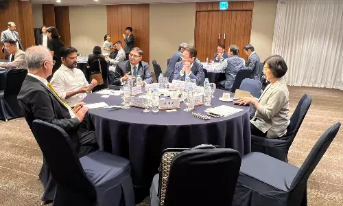 Telangana CM pitches Warangal textile park as ideal investment destination for Korean companies Telangana CM pitches Warangal textile park as ideal investment destination for Korean companies