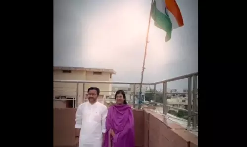 Kishan hoists National Flag on top of his residence Kishan hoists National Flag on top of his residence