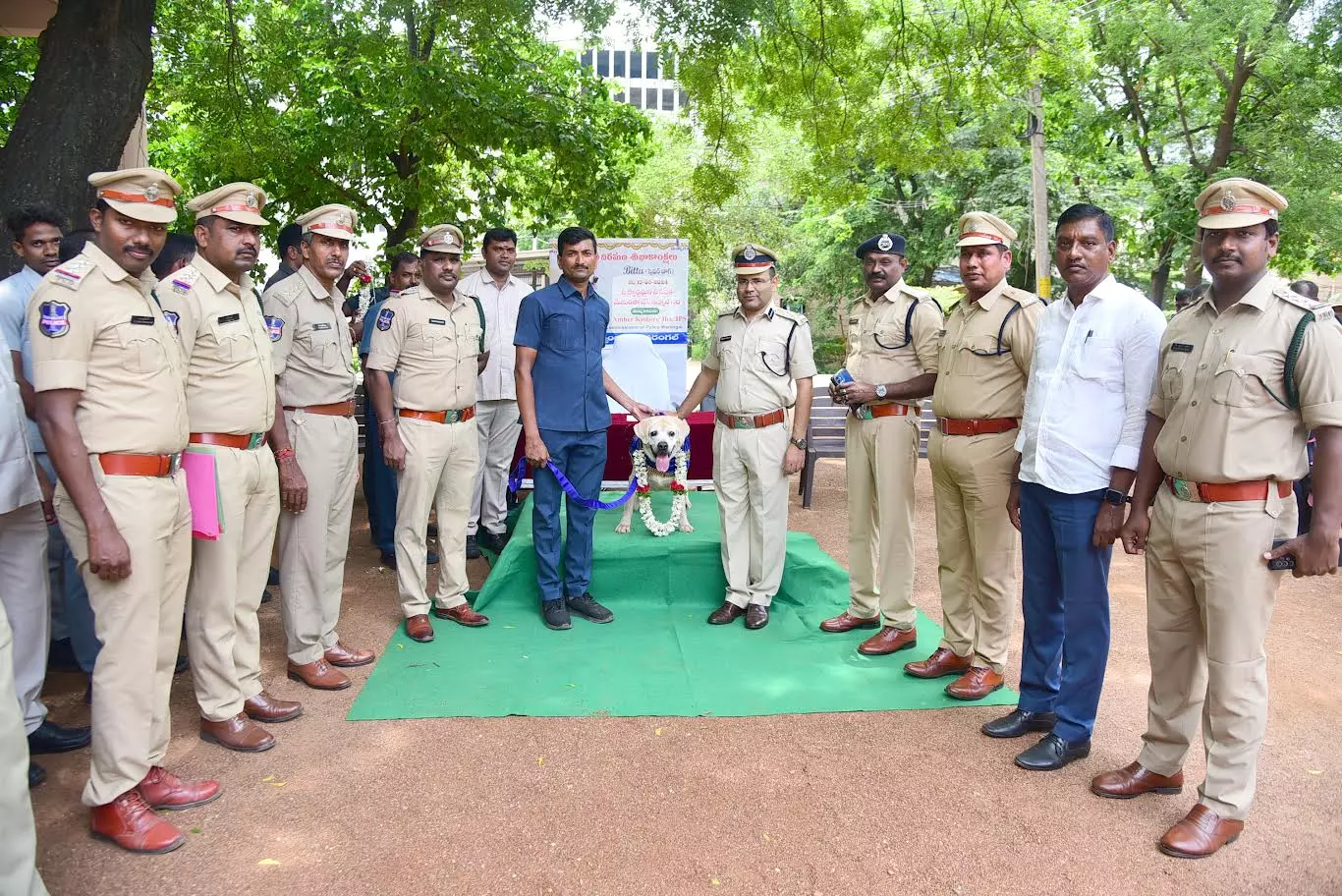Warangal Police Honour Retiring Sniffer Dog Bhittu Warangal Police Honour Retiring Sniffer Dog Bhittu