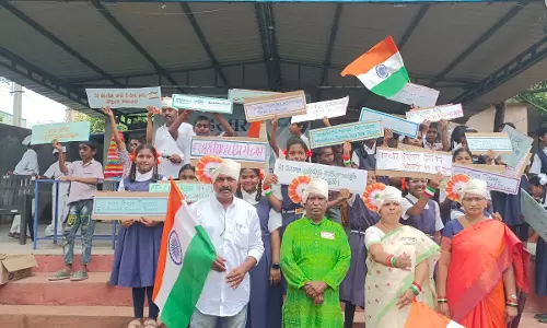 Hundreds of Students March for National Unity in Nizamabad