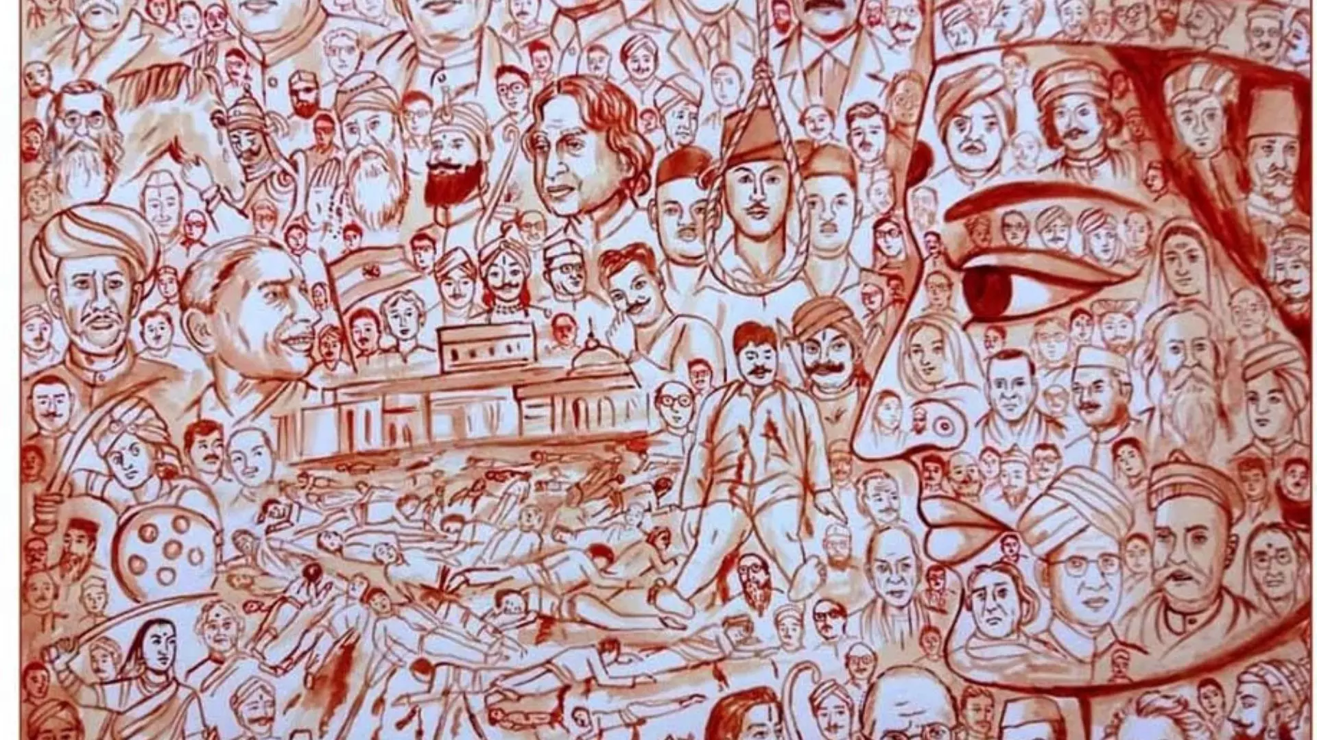 Nandyal Artist Pays Blood Tribute to 240 Freedom Fighters Nandyal Artist Pays Blood Tribute to 240 Freedom Fighters