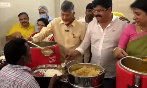 AP CM Naidu Launches Anna Canteen in Gudivada