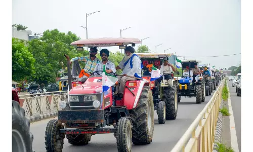 On Independence Day, farmers hold tractor marches in Punjab, Haryana