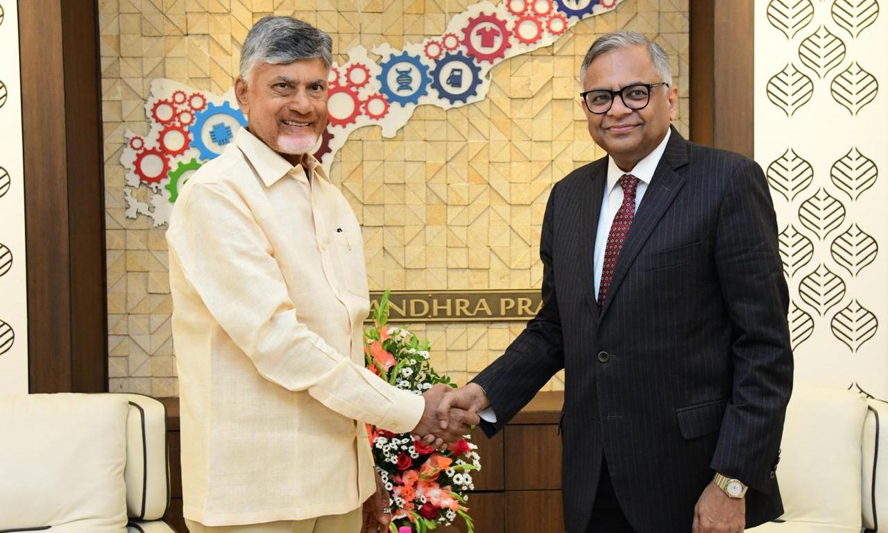 AP CM Naidu Meets Tata Sons Chairman Chandrasekaran