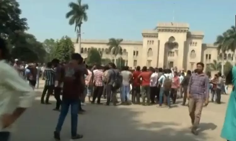 Hyderabad: AISF Protests UGC-NET Mandate for Osmania PhD Admissions Hyderabad: AISF Protests UGC-NET Mandate for Osmania PhD Admissions