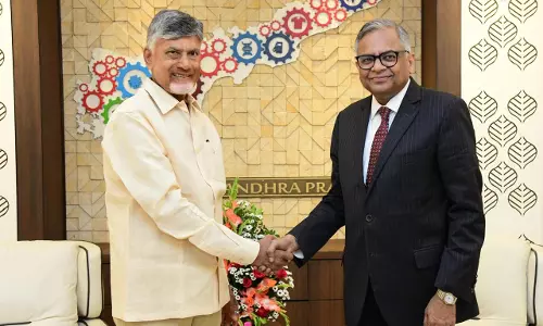 AP CM Naidu Meets Tata Sons Chairman Chandrasekaran