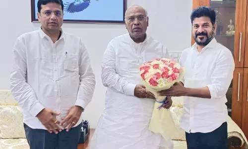 Telangana CM Revanth briefs Kharge on loan waiver