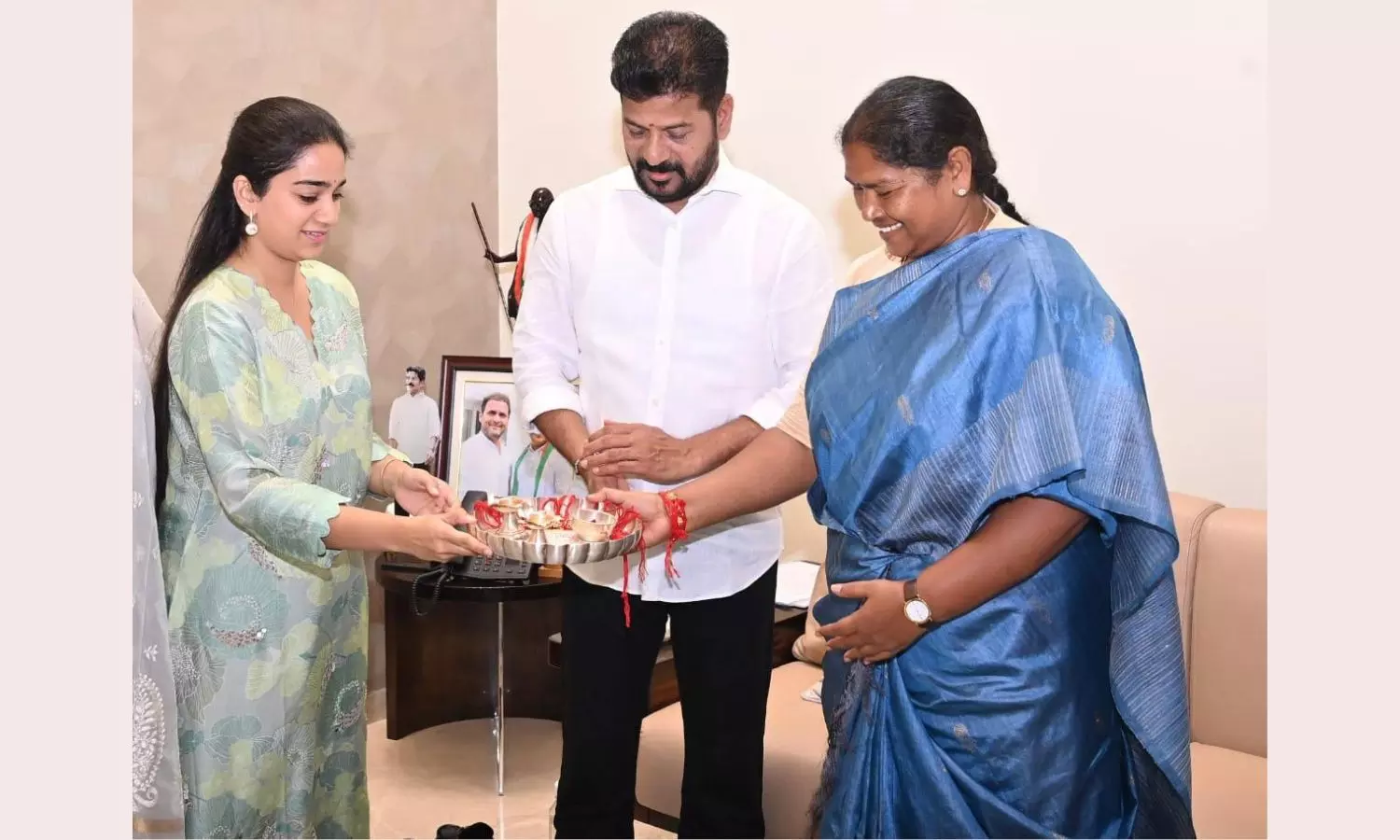 Women Leaders Tie Rakhee To Chief Minister Revanth Reddy