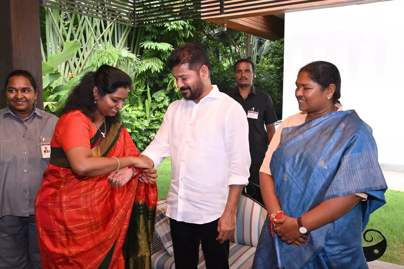 Women Leaders Tie Rakhee To Chief Minister Revanth Reddy