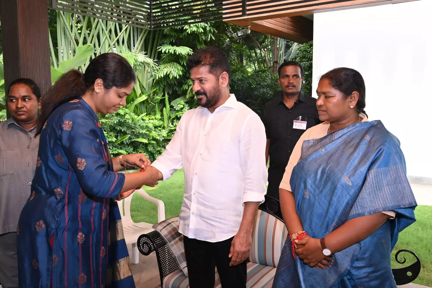 Women Leaders Tie Rakhee To Chief Minister Revanth Reddy