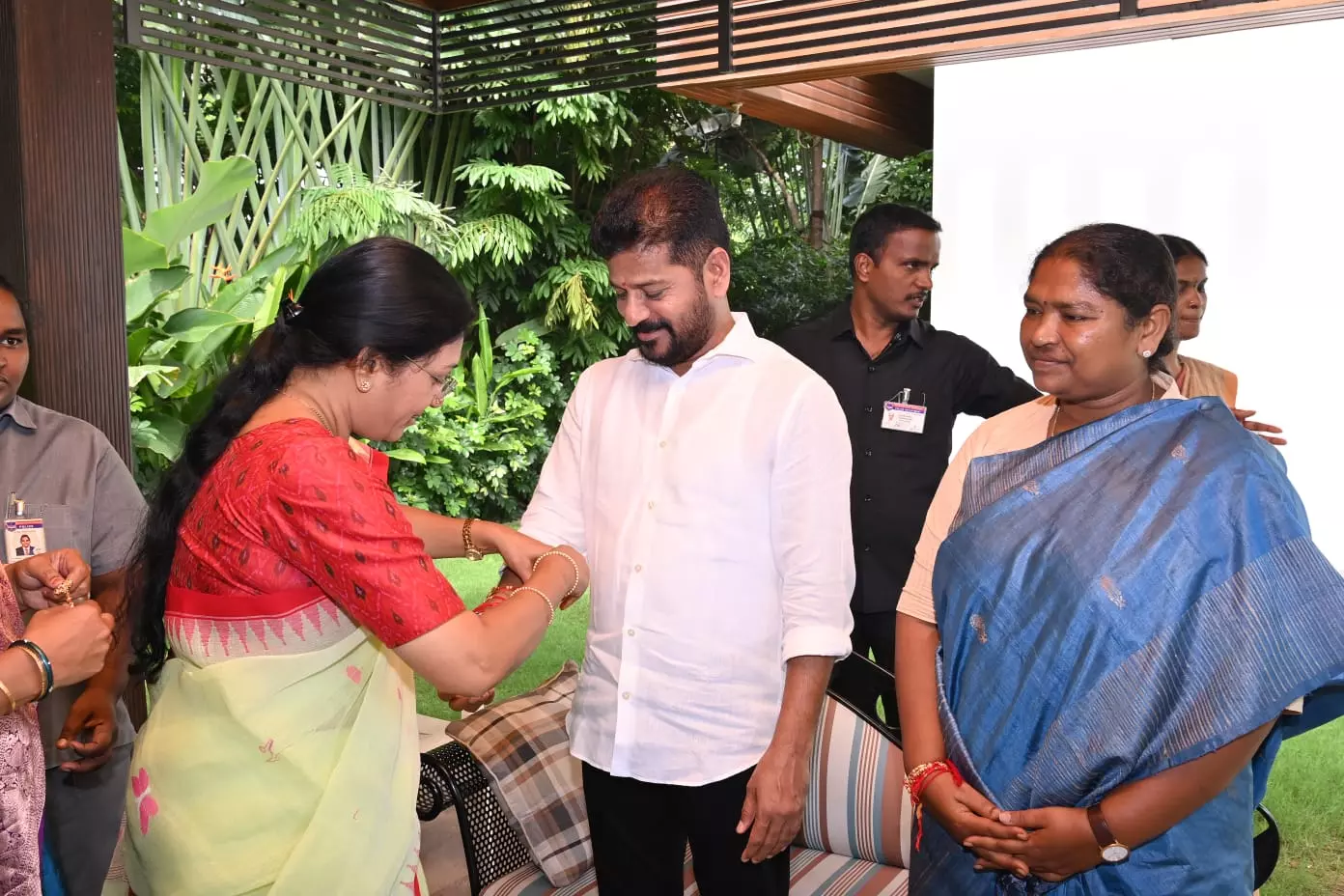 Women Leaders Tie Rakhee To Chief Minister Revanth Reddy