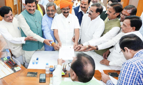 MP: Union Minister Kurian Files Nomination for RS By-Elections From MP as BJP Candidate