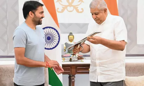 Indias first civilian astronaut Gopichand Thotakura calls on Vice President Dhankhar