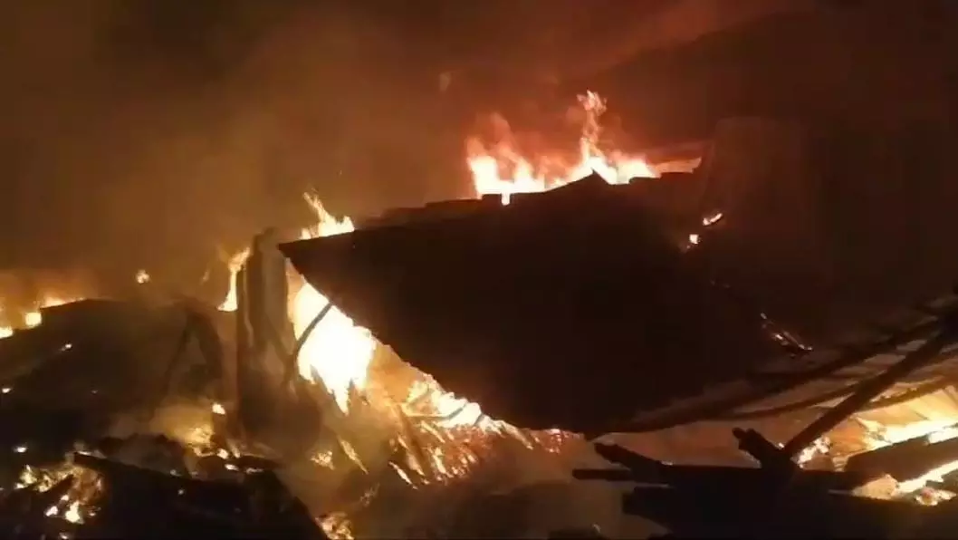 Major Fire Destroys Furniture shop in Warangal Major Fire Destroys Furniture shop in Warangal
