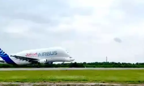 Airbus Beluga departs from Hyderabad