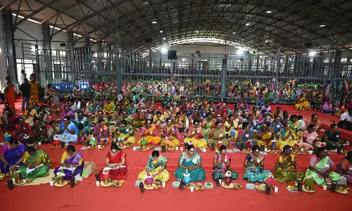 Tribals take part in Vara Mahalakshmi fete at Srisailam Tribals take part in Vara Mahalakshmi fete at Srisailam