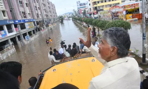 CM Naidu inspects flood damage, coordinates relief efforts