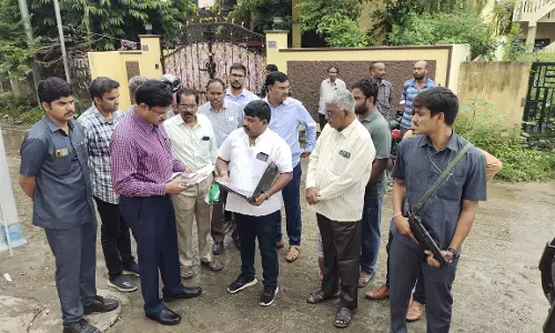 HYDRAA Commissioner AV Ranganath inspects lakes in Jawaharnagar