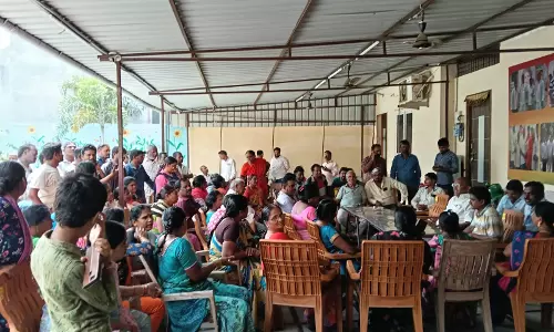 Residents register protest for cheating and selling plots in Ambedkar Lake