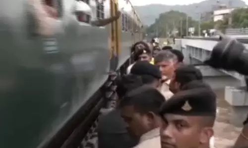 Narrow Escape for CM Naidu on Rail Track