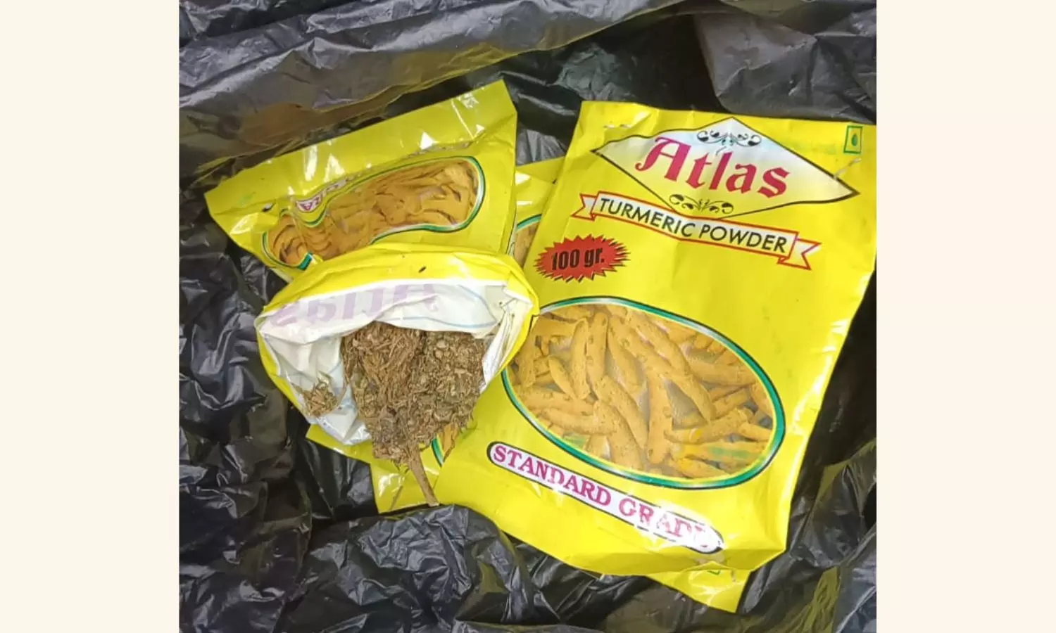Woman held for selling ganja stuffed in turmeric sachets in Dhoolpet, Nanakramguda