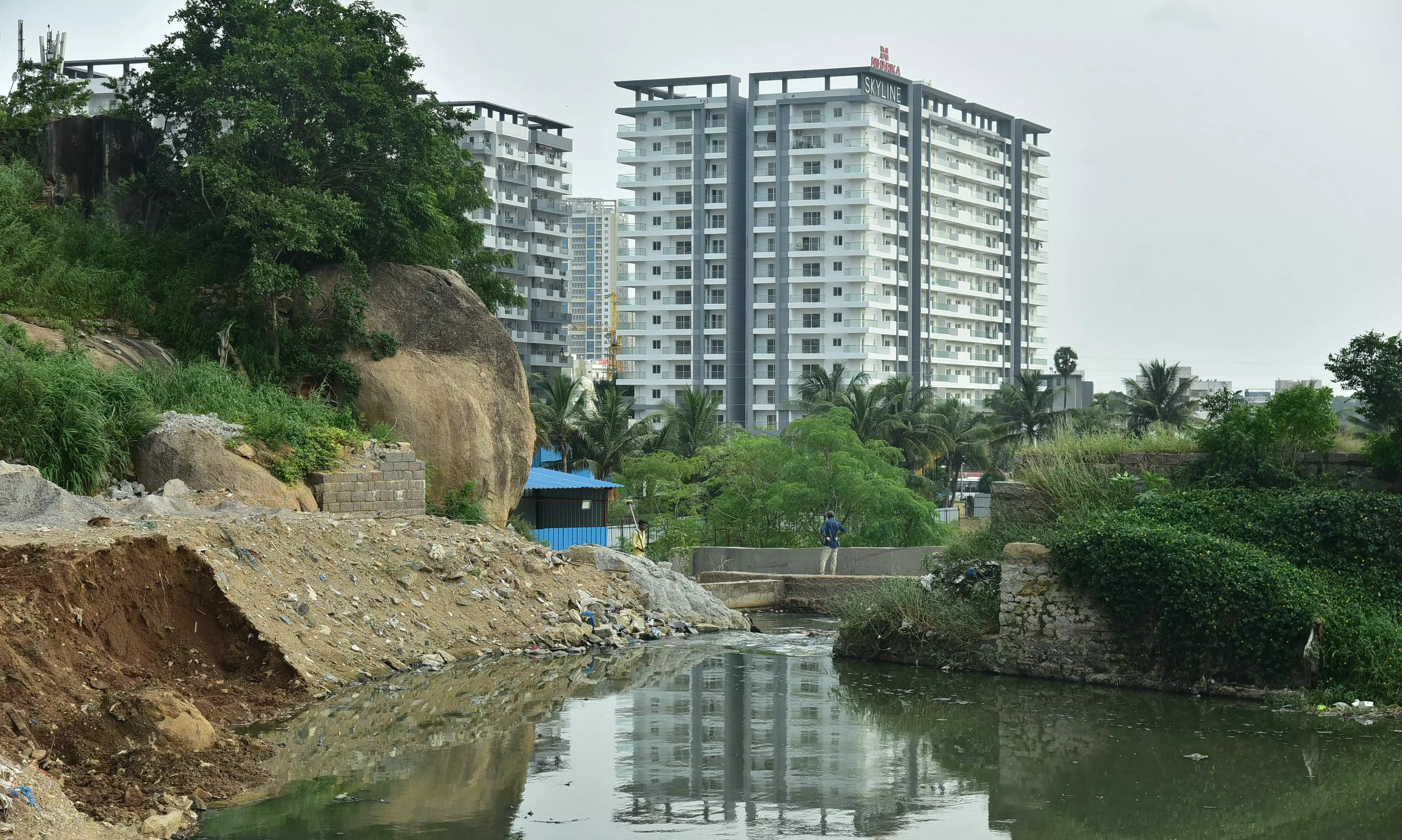 Lake Encroached to Ease Path to BRS Leader’s House Lake Encroached to Ease Path to BRS Leader’s House