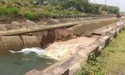 Eleru canal breach in Anakapalle district