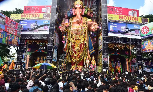 Shoba Yatra Prep for 70-Foot Ganesh Idol Starts in Khairatabad