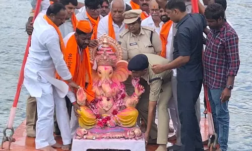 Idol Immersion goes peacefully in Bhainsa