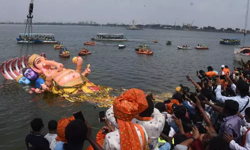 70-Foot Khairatabad Ganesh Immersed in Hussainsagar