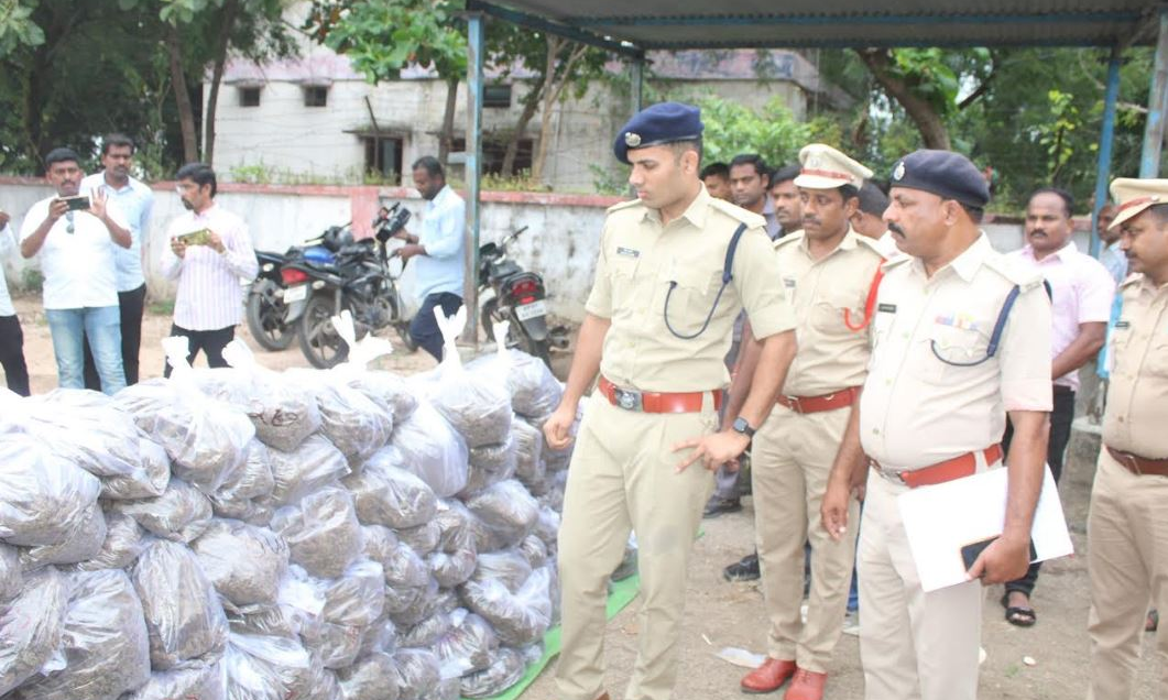 Adilabad Police Seize 900 Kg Ganja Worth ₹2.25 Crore