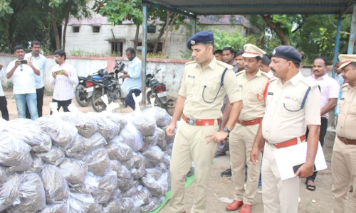 Adilabad Police Seize 900 Kg Ganja Worth ₹2.25 Crore