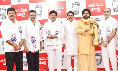 Several YSRC Leaders Join Jana Sena in Mangalagiri