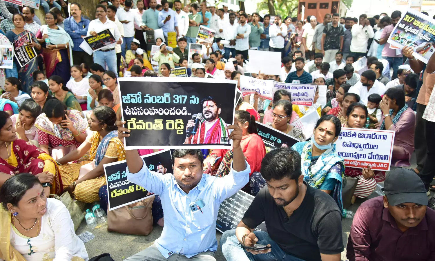 Telangana Government Employees Protest GO 317 Transfers