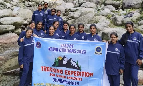 Women of Naval Dockyard Visakhapatnam conquer adventure trek