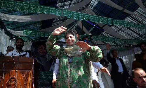 PDP chief Mehbooba Mufti congratulates NC on poll victory