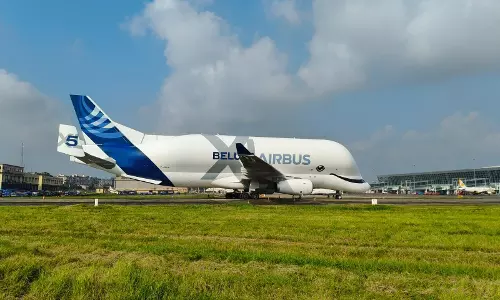 Biggest Beluga plane lands at Kolkata Airport