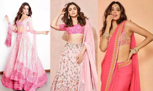 Stunning Bollywood celebrities in pink traditional wear set our Navratri mood right