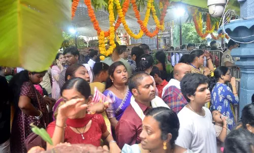 Massive Turnout at Durga Temples in Godavari for Dasara Celebrations