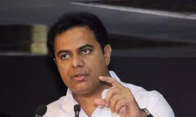 KTR booked after complaint from woman Congress leader KTR booked after complaint from woman Congress leader
